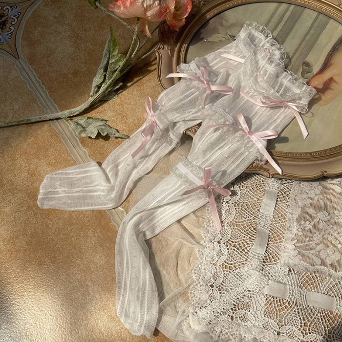 Lace Ruffles Bowknots Knee High Lolita Socks
