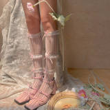 Lace Ruffles Bowknots Knee High Lolita Socks