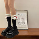 Christmas Berber Fleece Calf Lolita Socks