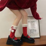 Christmas Berber Fleece Calf Lolita Socks