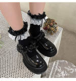 Lace Satin Trim Lolita Short Socks