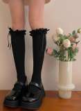 Bowknots Lace Knee High Socks