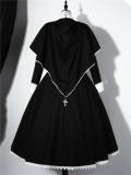 Holy Hearts Fake Two-piece Gothic Nun Lolita Dress and Cape