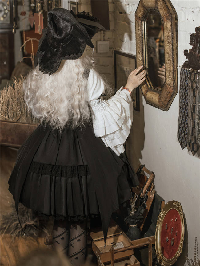Morning Witch Gothic Lolita Salopette, Blouse and Witch Hat