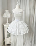 White Rose Fishbone Waist Gothic Lolita Dress