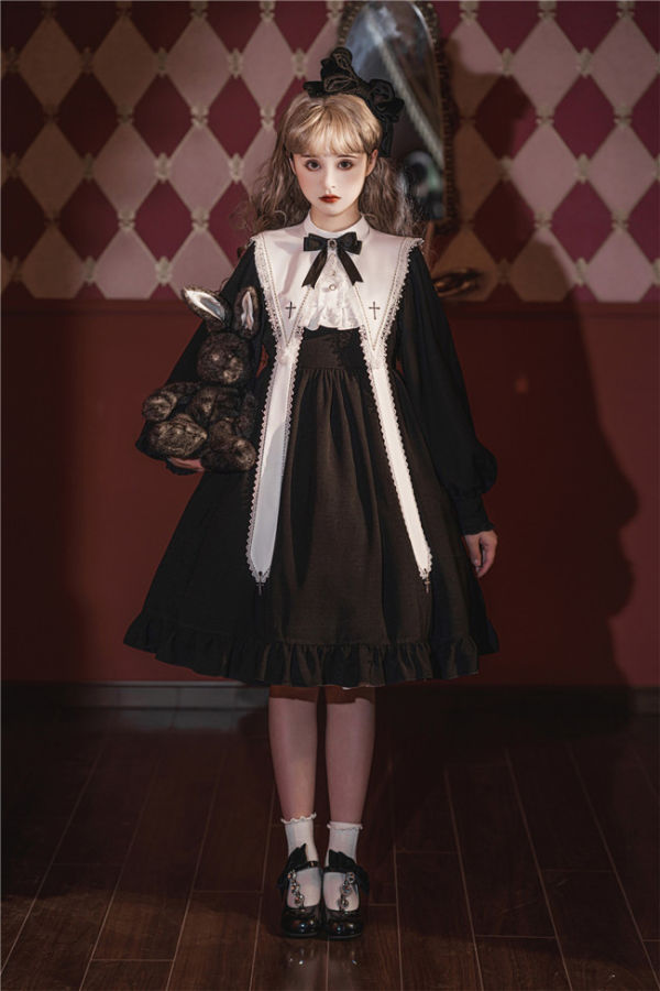 Holy Cross Halloween Nun Lolita Dress and Fake Collar