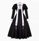 Holy Hearts Fake Two-piece Gothic Nun Lolita Dress and Cape