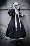 Holy Hearts Fake Two-piece Gothic Nun Lolita Dress and Cape