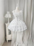 White Rose Fishbone Waist Gothic Lolita Dress