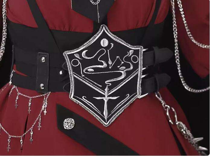 Ying Luo Fu Scarlet Knight Red Military Lolita Dress, Cape and Waist Belt