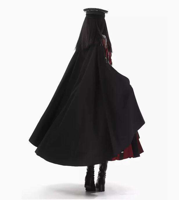 Ying Luo Fu Scarlet Knight Red Military Lolita Dress, Cape and Waist Belt