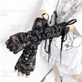 Broken Bone Lace Ribbon Gothic Hand Cuffs