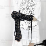 Broken Bone Lace Ribbon Gothic Hand Cuffs