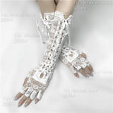 Broken Bone Lace Ribbon Gothic Hand Cuffs