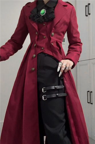 Paranoid Punishment Black Gothic Trench Coat