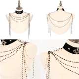 Dark Gothic Velvet  Choker and Shoulder Chain Set