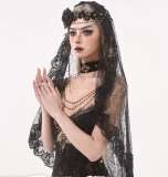 Dark Gothic Headdress Flower Head Veil