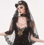 Dark Gothic Headdress Flower Head Veil