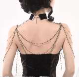 Dark Gothic Velvet  Choker and Shoulder Chain Set