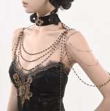 Dark Gothic Velvet  Choker and Shoulder Chain Set