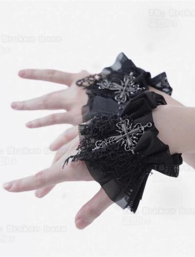 Broken Bone Black Gothic Wristcuffs