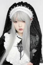 Dark Double Layers Lace Nun Gothic Headdress