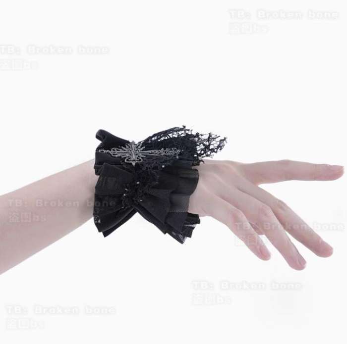 Broken Bone Black Gothic Wristcuffs