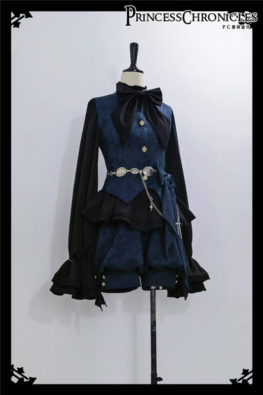 Princess Chronicles Royal Blue Vest, Pants and Coat Ouji Fashion
