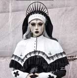 Dark Double Layers Lace Nun Gothic Headdress