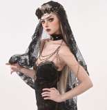 Dark Gothic Headdress Flower Head Veil