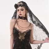 Dark Gothic Headdress Flower Head Veil