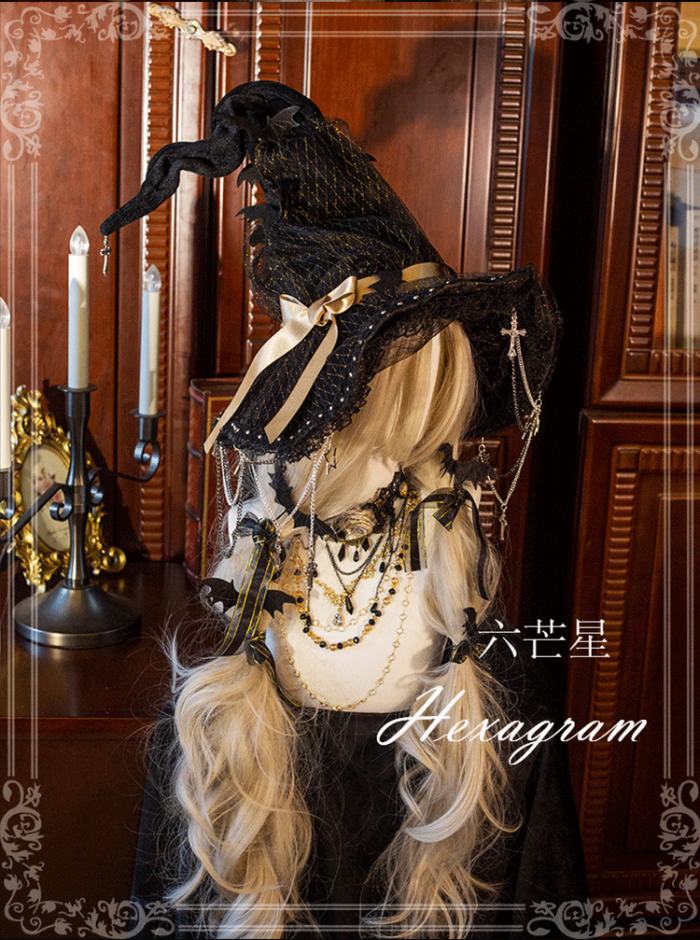 Hexagram Magic Girl Lolita Witch Hat