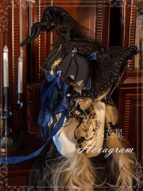 Hexagram Magic Girl Lolita Witch Hat