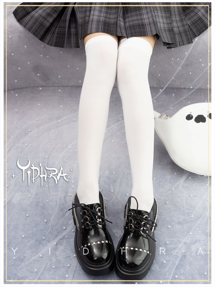 Yidhra Unicolor 80D Velvet  Above Knee Lolita Socks