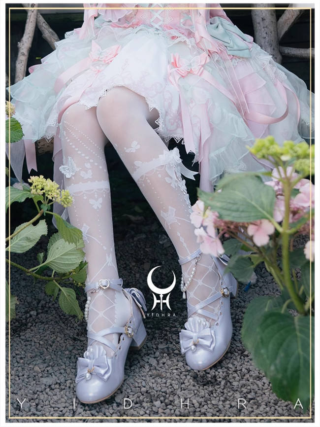 Yidhra Flower Butterfly 20D Velvet Lolita Tights