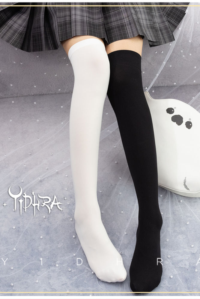 Yidhra Unicolor 80D Velvet  Above Knee Lolita Socks