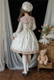 Miss Point Flowers and Strawberry Print Sailor Collar Lolita Dress