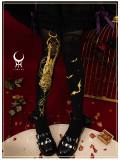 Yidhra Black Gold Gothic Halloween Lolita Tights