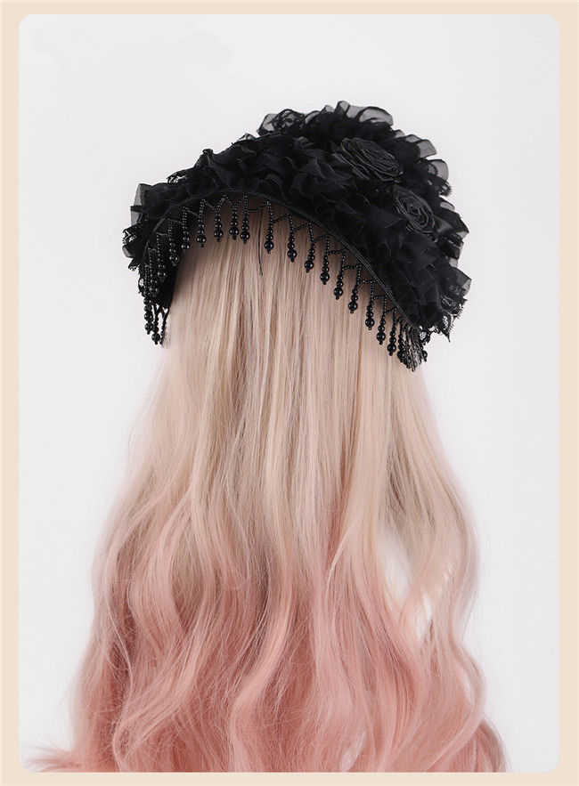 Hand Made Widow Hat Dark Gothic Halloween Hat