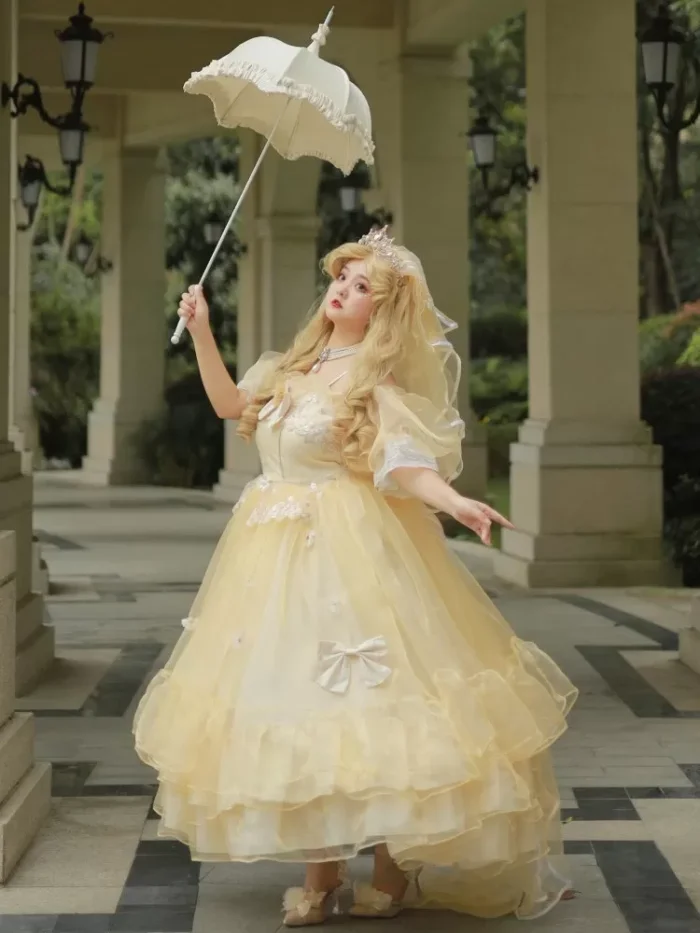 Plus Size Yellow Formal Lolita Dress