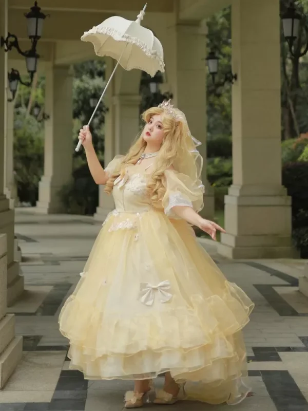 Plus Size Yellow Formal Lolita Dress