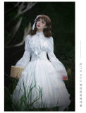 Withpuji Requiem for a Dream White Gothic Lolita Dress and Corset