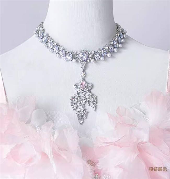 Plus Size Pink Wedding Dress Long Formal Lolita Dress