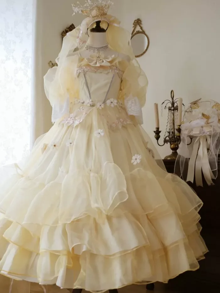 Plus Size Yellow Formal Lolita Dress
