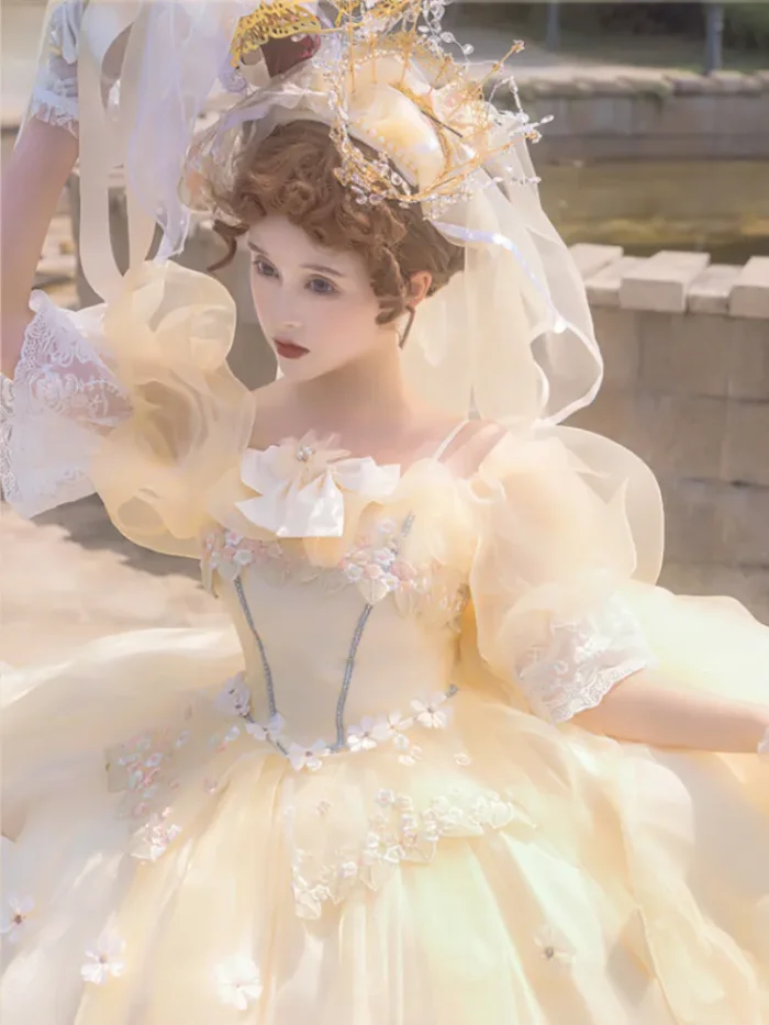 Plus Size Yellow Formal Lolita Dress