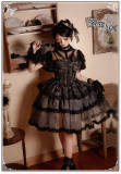 Withpuji Sword and Butterfly Prints Lolita Dress and Choker