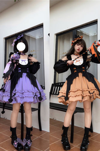 The Witch at Starry Night Halloween Lolita Dress and Accessories