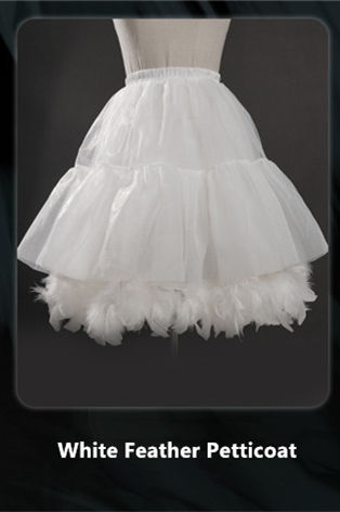 45cm Feather Petticoat Urtto Dance of the Swans Top Hat and Head Veil