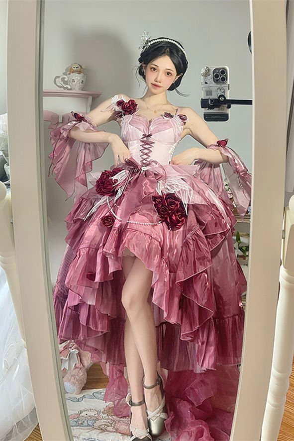 Meowing and Fruity Swan Wonderland Princess Dress Full Set