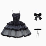 Withpuji Sword and Butterfly Prints Lolita Dress and Choker